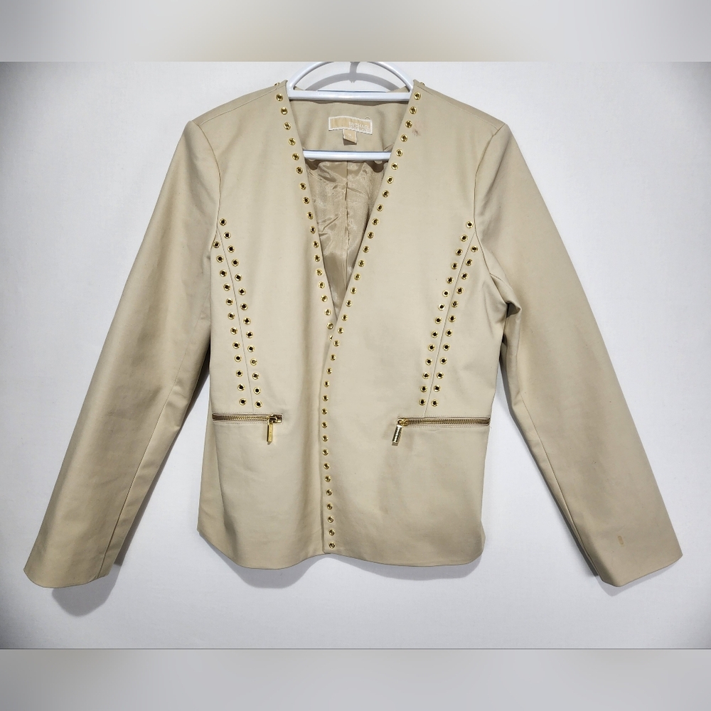 Michael Kors‎ Women's Gold Grommet Cutaway Jacket Size 16